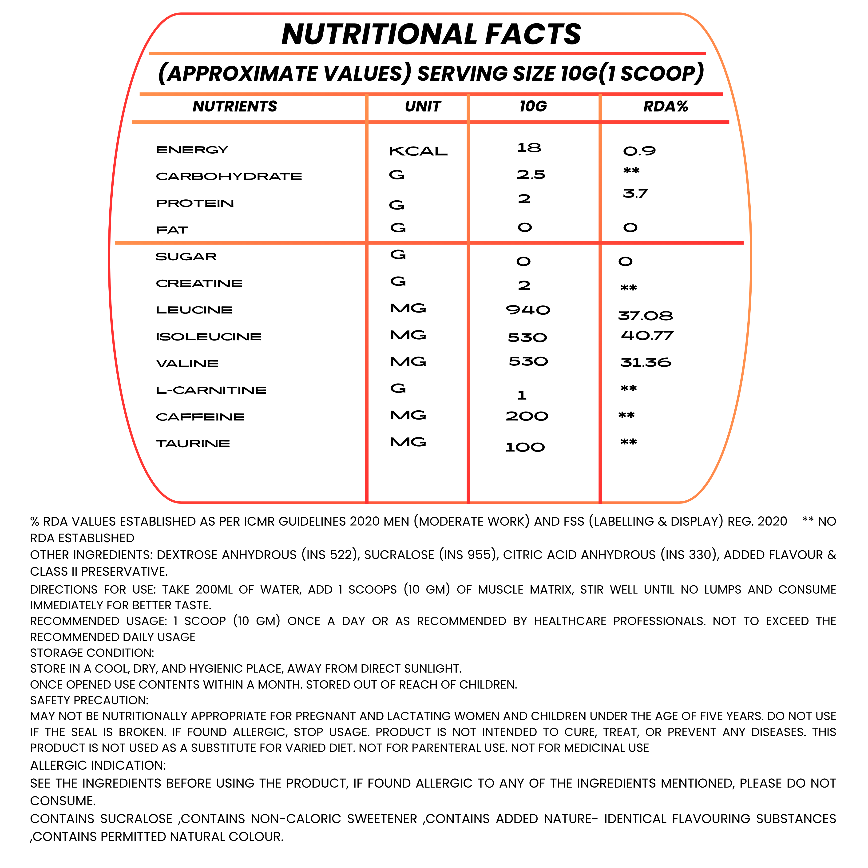Vulcan Sports Muscle Matrix | Lean Gaining Pre Workout | 300g