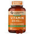Carbamide Forte Vitamin D3 K2 Supplement | Veg D3 - Lichen - 120 Tablets