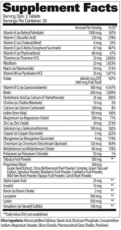 GATSPORTS MENS MULTI+TEST VITAMIN - 60tab
