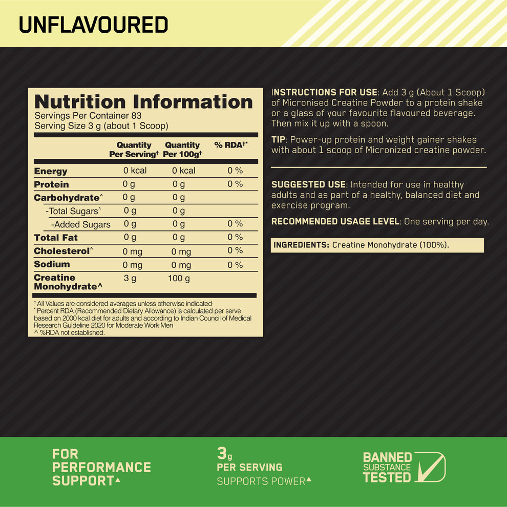 ON Micronised Creatine Powder 250g