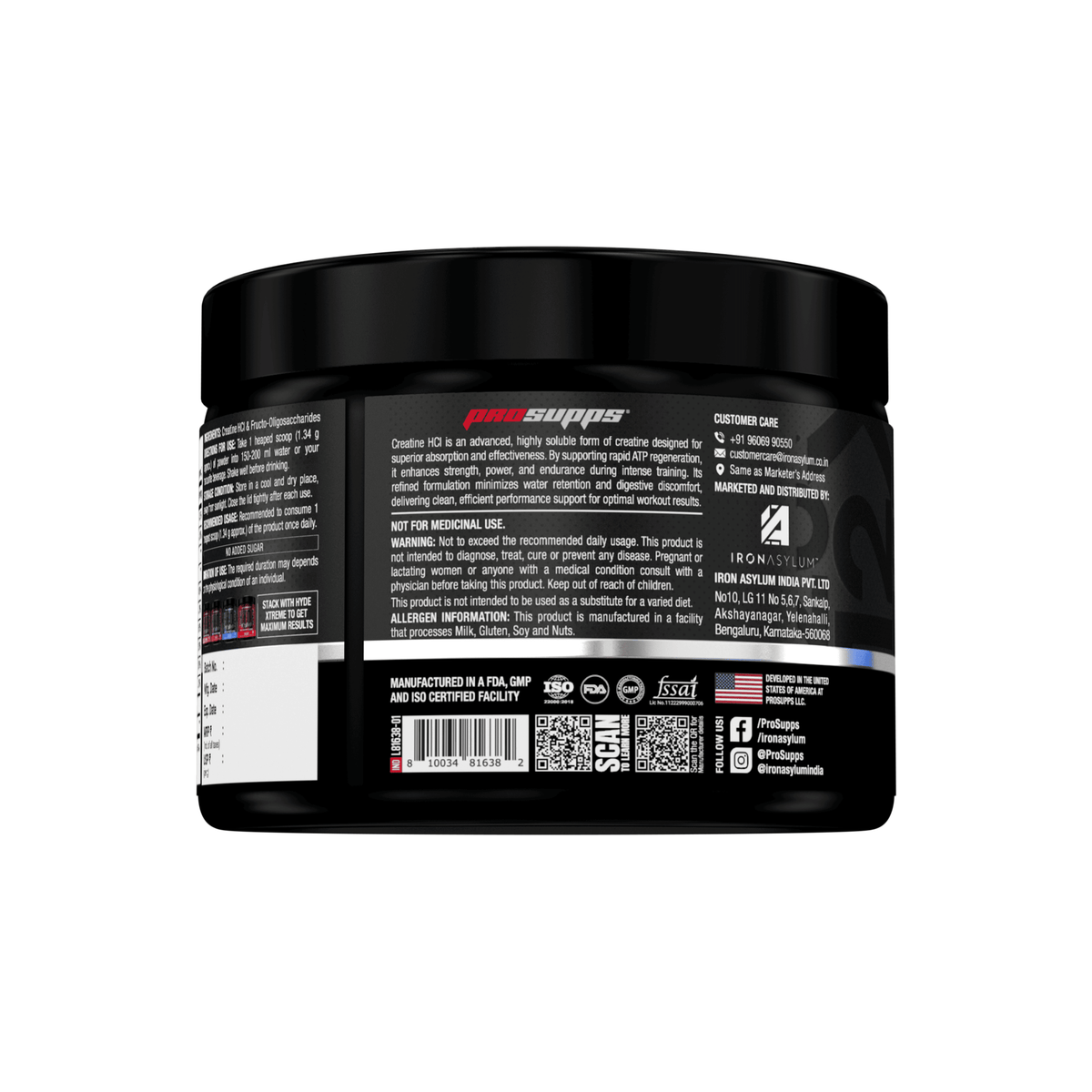 Prosupps Creatine HCL | Fast Absorption Creatine for Strength & Performance