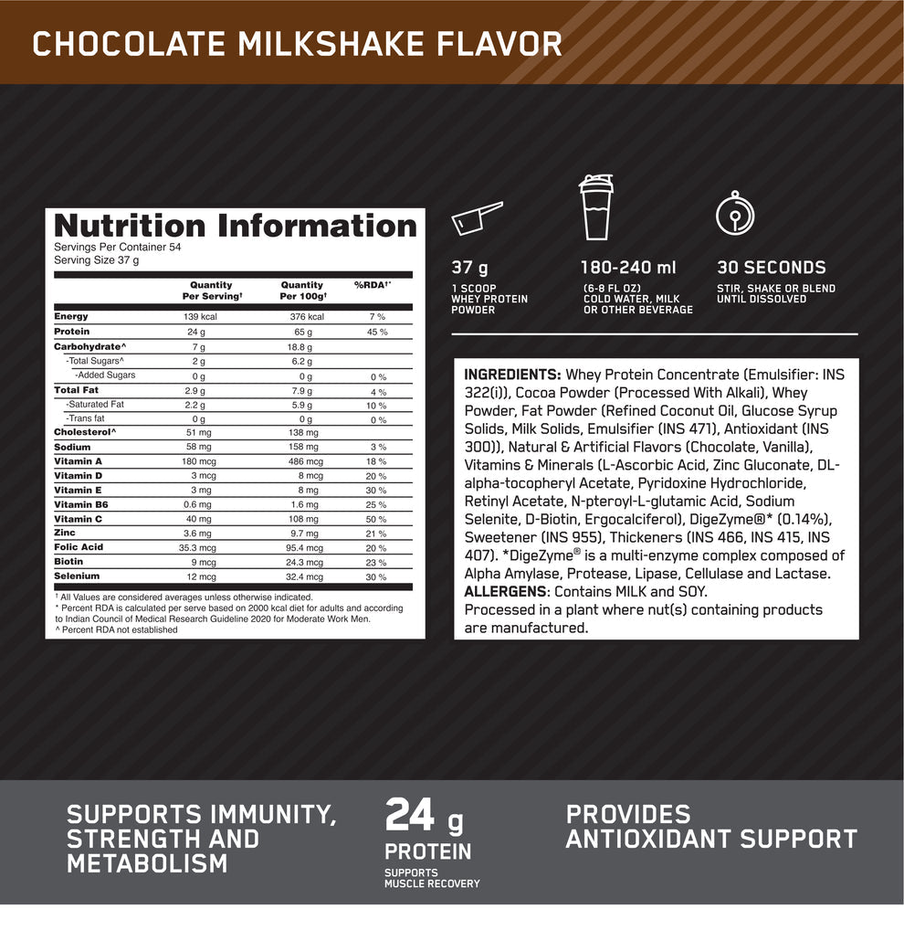 ON Performance Whey Protein Powder 2kgs | Chocolate