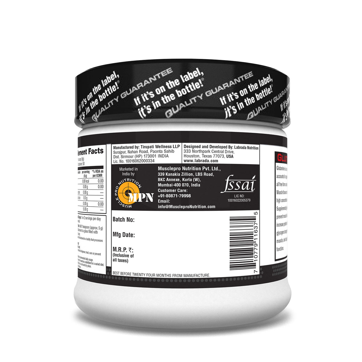 Labrada Glutalean recovery - L-glutamine powder 250g