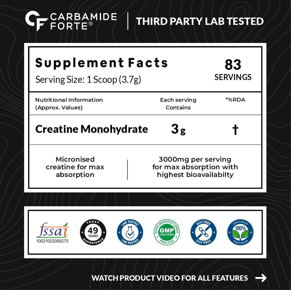 Carbamide Forte Creatine Monohydrate Powder | 250gms
